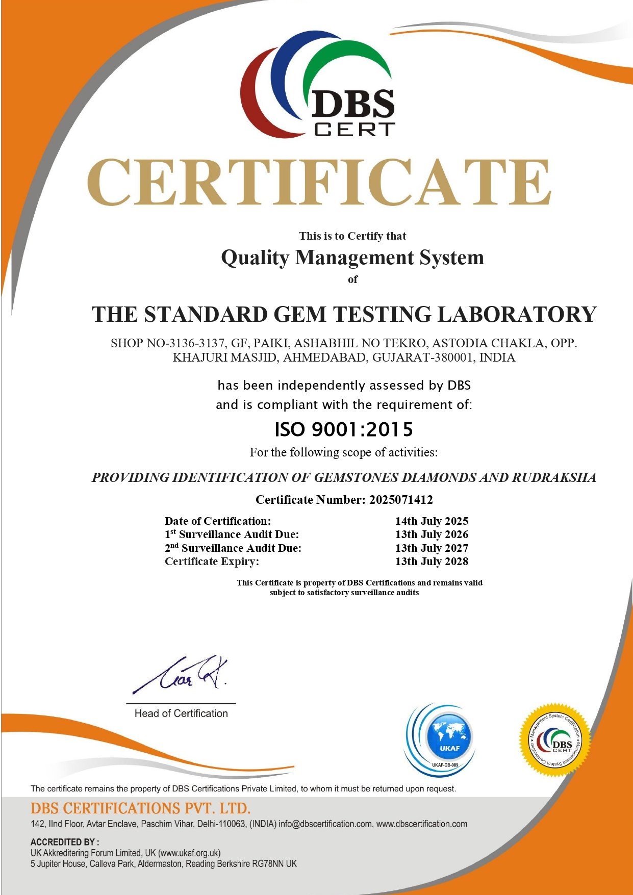 Standard Gem Testing Lab